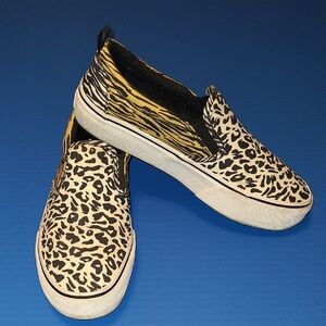 Vans PUNKROSE Leopard Print Slip-On Sneakers Size 9.5